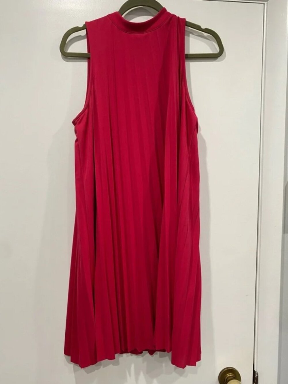 NWT Anthropologie Plenty By Tracy Reese Pink Pleated sleeveless shift dress Med
